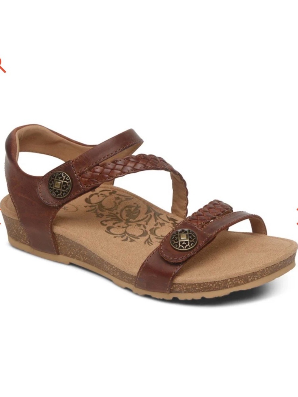 Aetrex Brown Braided-Strap Comfort Sandals